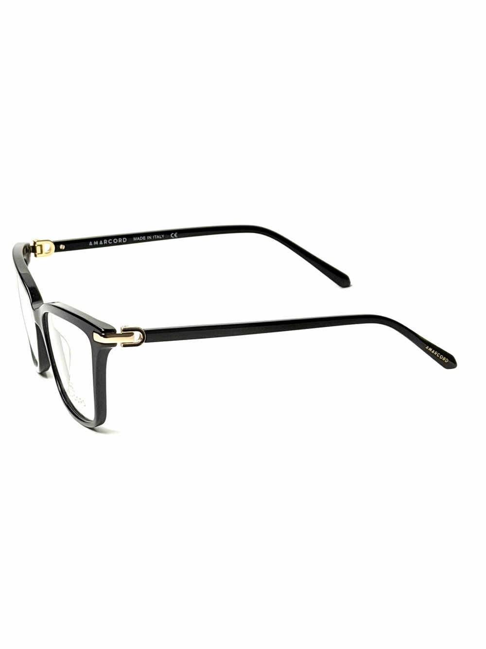 Amarcord AM253 Col.1 Black Plastic Eyeglasses Frames New Authentic - Picture 2 of 7